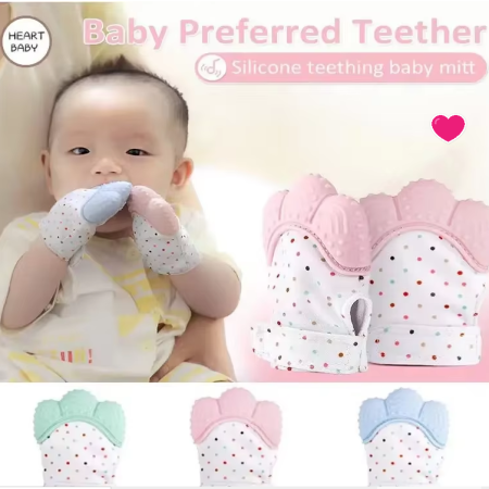 Baby Silicone Mitten Teether Gloves- 1 Pcs